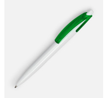 Ручка шариковая Bento, белая с зеленым