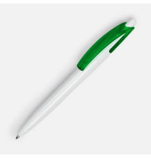 Ручка шариковая Bento, белая с зеленым