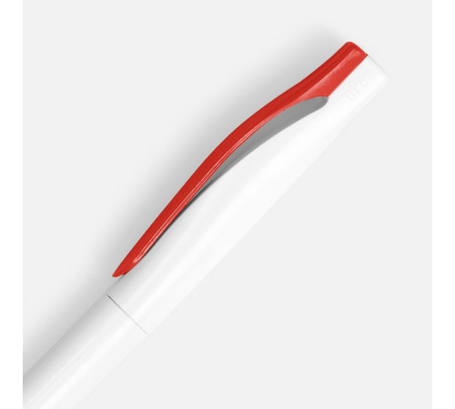 Ручка шариковая Pin, белая с красным