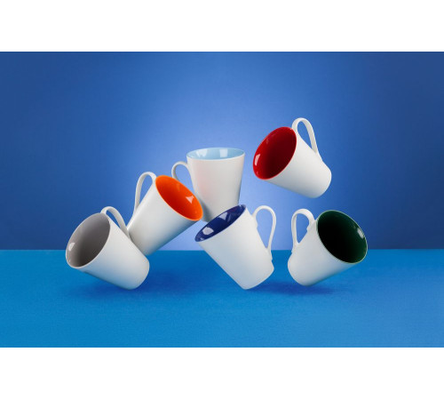 Кружка New Bell матовая, белая с красным