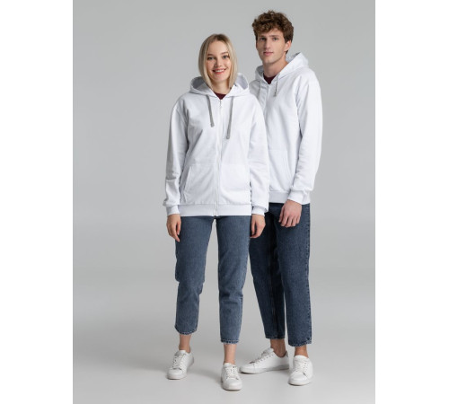 Толстовка на молнии с капюшоном Unit Siverga, белая
