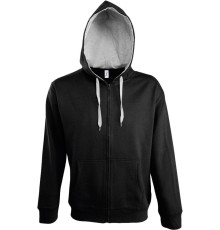 Толстовка мужская на молнии Soul Men 290 с контрастным капюшоном, черная