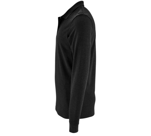 Рубашка поло мужская с длинным рукавом Perfect LSL Men, черный меланж