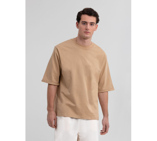 Футболка оверсайз унисекс Kosmos 2.0, бежевая