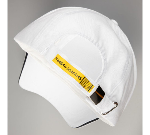 Бейсболка Canopy, белая с темно-синим кантом