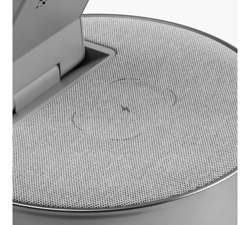 Bluetooth-колонка с беспроводной зарядкой и часами netEnergy, серая