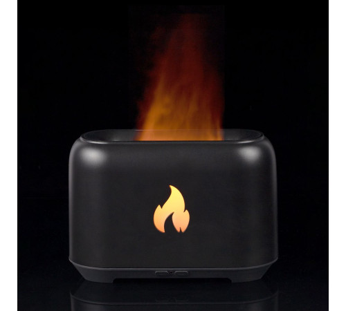 Увлажнитель-ароматизатор Fire Flick с имитацией пламени, черный