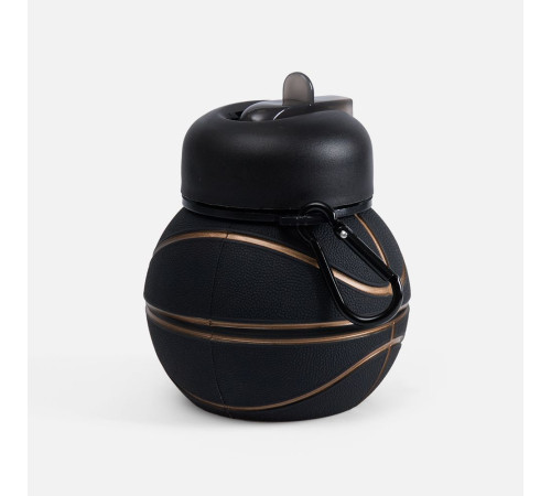 Складная бутылка для воды Basketball Flex, черная