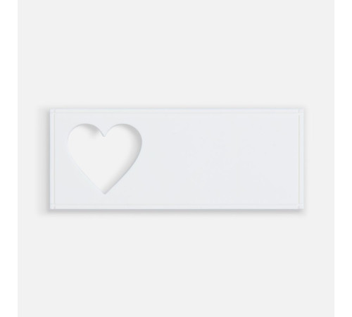 Лейбл из ПВХ с вырубкой «Сердце», белый