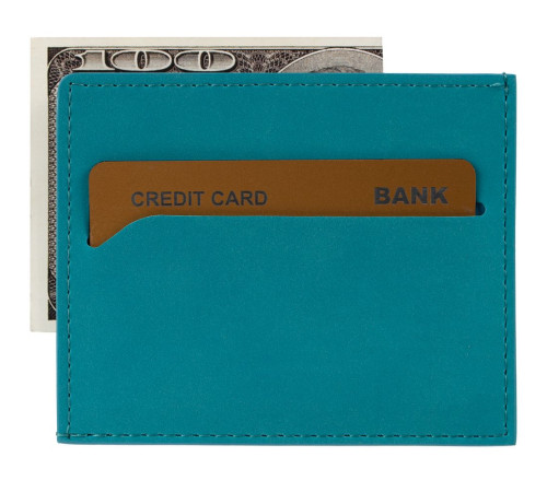Чехол для карточек Nubuk, бирюзовый