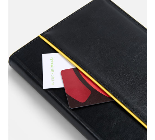 Ежедневник Alanis, недатированный, черный с желтым