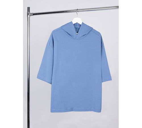 Футболка оверсайз унисекс с капюшоном Neofit, синяя