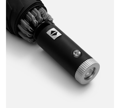 Зонт обратного сложения Norsken с фонариком, черный