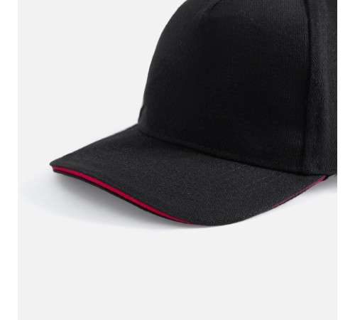 Бейсболка Long Beach, черная с красным