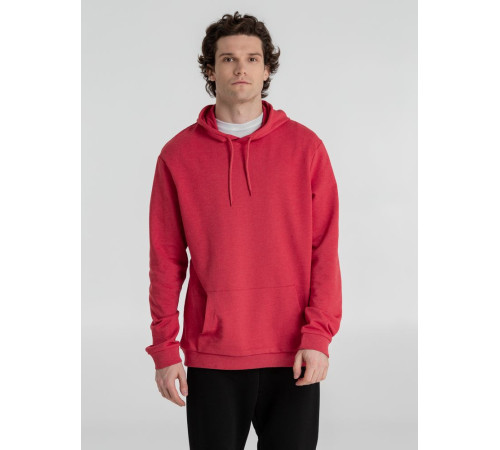 Толстовка с капюшоном унисекс Hoodie, красный меланж