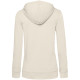 Толстовка на молнии с капюшоном женская BNC Inspire (Organic), молочно-белая