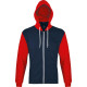 Толстовка на молнии Silver 280 темно-синяя с красным