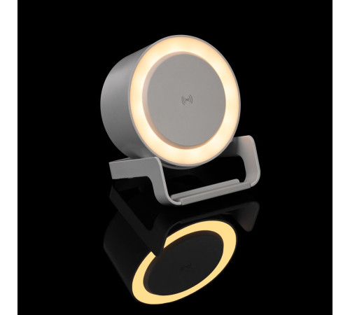 Лампа с колонкой и беспроводной зарядкой moonLight, белая