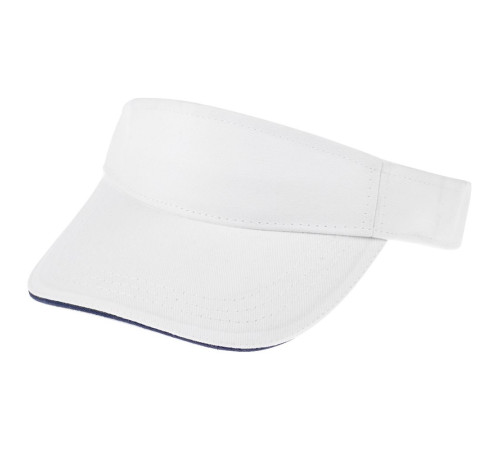 Козырек Active, белый с темно-синим кантом