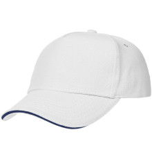 Бейсболка Classic, белая с темно-синим кантом