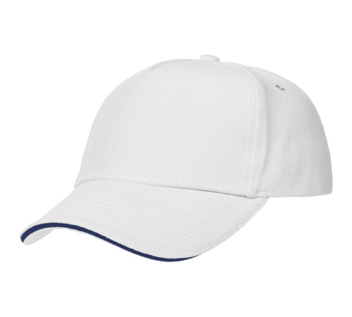 Бейсболка Classic, белая с темно-синим кантом