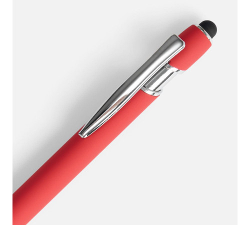 Ручка шариковая Pointer Soft Touch со стилусом, красная