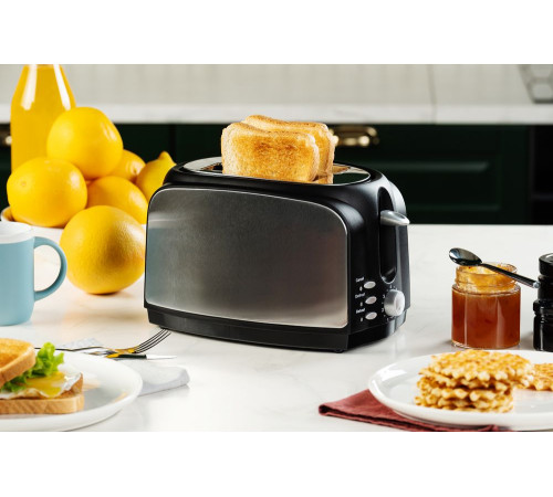Электрический тостер Postre, серебристо-черный