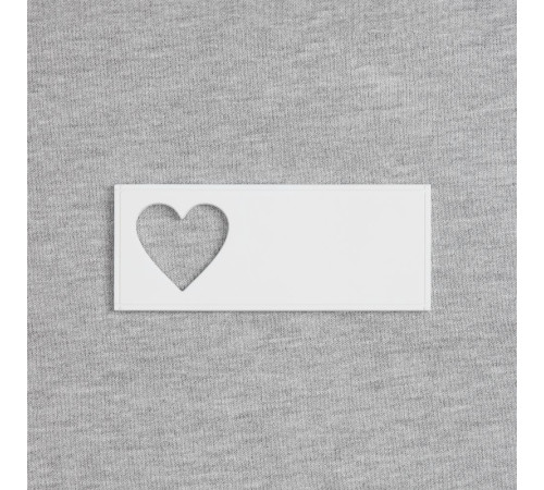 Лейбл из ПВХ с вырубкой «Сердце», белый