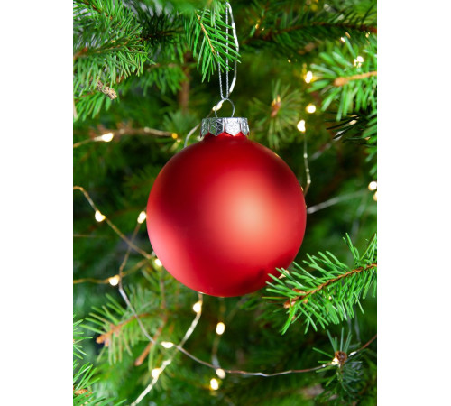 Елочный шар Finery Matt, 8 см, матовый красный