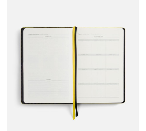 Ежедневник Alanis, недатированный, черный с желтым