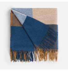 Плед Fleco, синий с коричневым