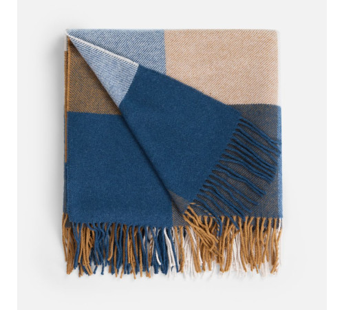 Плед Fleco, синий с коричневым