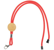 Шнурок для бейджа Tube Wood, красный