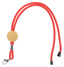 Шнурок для бейджа Tube Wood, красный