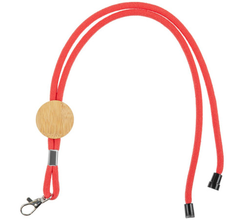 Шнурок для бейджа Tube Wood, красный