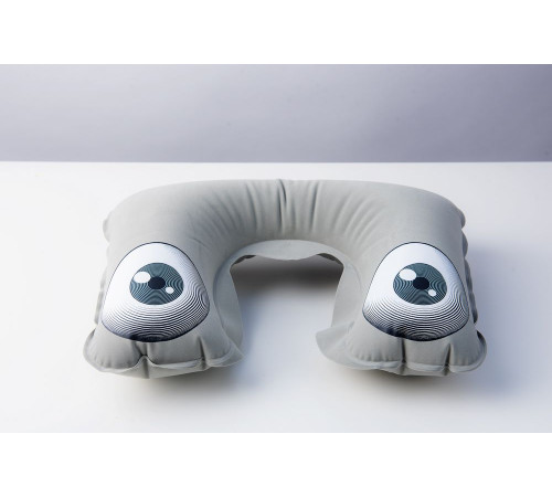 Надувная подушка под шею в чехле Sleep, серая