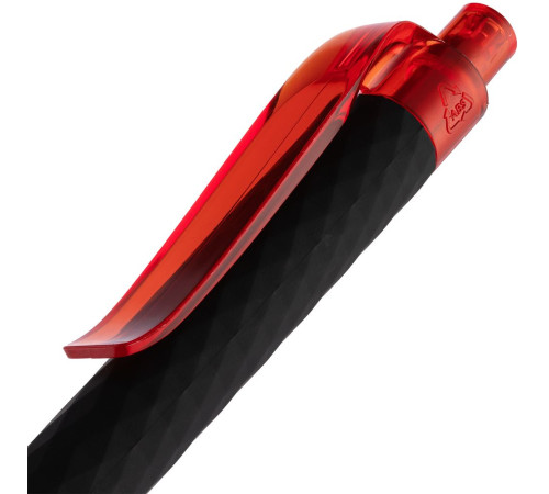 Ручка шариковая Prodir QS01 PRT-T Soft Touch, черная с красным