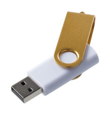 Флешка Twist Color, белая с желтым, 8 Гб