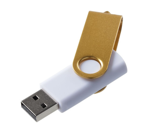 Флешка Twist Color, белая с желтым, 8 Гб