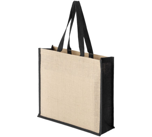 Холщовая сумка для покупок Bagari с черной отделкой