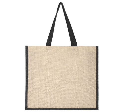 Холщовая сумка для покупок Bagari с черной отделкой