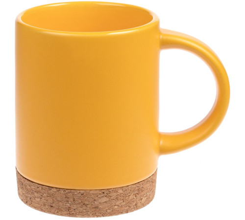 Кружка с пробковой подставкой Corky, желтая