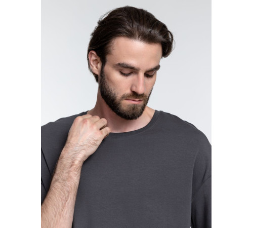 Футболка унисекс оверсайз Crosstown, темно-серая