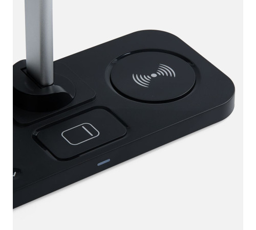 Настольная лампа с беспроводной зарядкой Power Light, черная