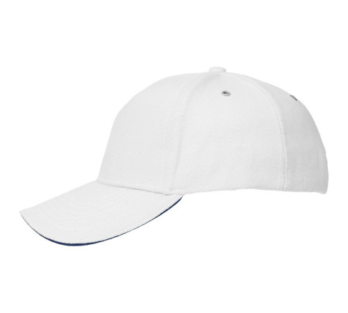 Бейсболка Classic, белая с темно-синим кантом