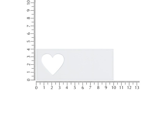 Лейбл из ПВХ с вырубкой «Сердце», белый