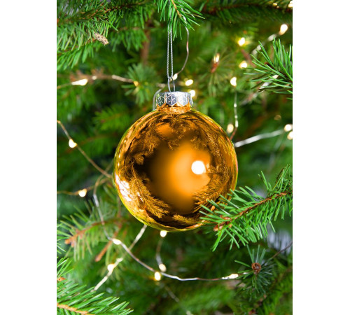 Елочный шар Finery Gloss, 8 см, глянцевый оранжевый