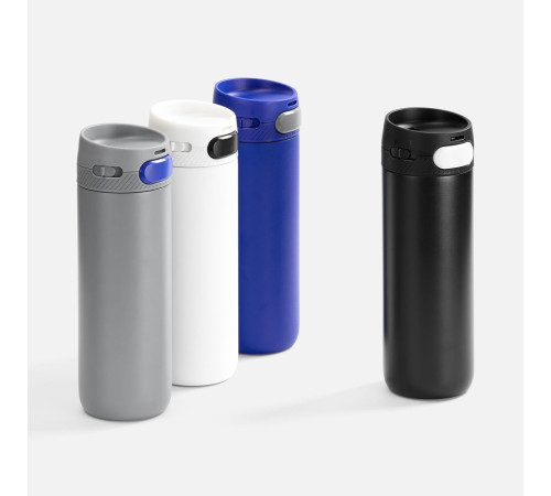 Термостакан X1 с цветной кнопкой, белый с черным