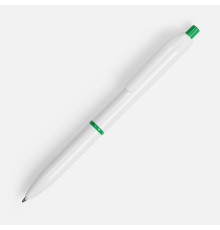 Ручка шариковая Bright Pop, белая с зеленым