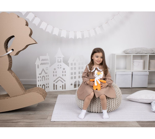 Мягкая игрушка Beastie Toys, лисенок с белым шарфом